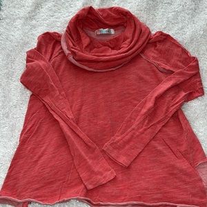 Free People FP Beach Cocoon Cowl Neck Pullover Top - Pink Coral - Two Body